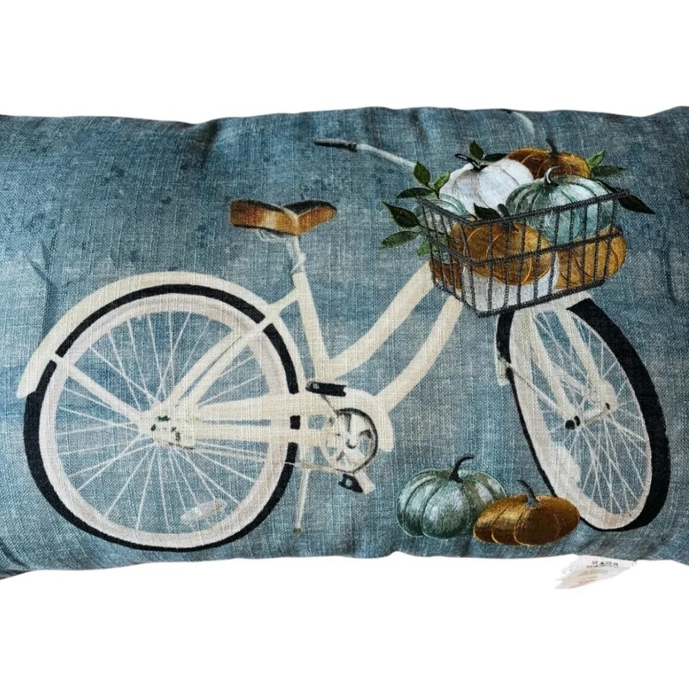 NWT Tommy Bahama Blue and White Down Alternate Throw Pillow Measures 24x14